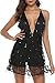 WERIDEDIRT Sequin Backless Casual Tassel Summer Beach Mini Club Party Dress for Women (Black, M)