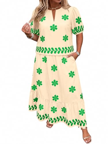 Womens Plus Size 2 Piece Skirt Set
