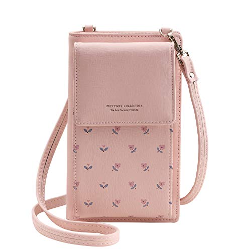 PALAY Girls Women Womens Mobile Cell Phone Holder Pocket Wallet Hand Purse Clutch Crossbody Sling Bag with Mobile Cell Phone Wallet