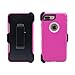 iPhone 7 Plus / 8 Plus Cover | 2-in-1 Screen Protector & Holster Case | Full Body, Military Grade Edge-to-Edge Protection with carrying belt clip, Pink / White