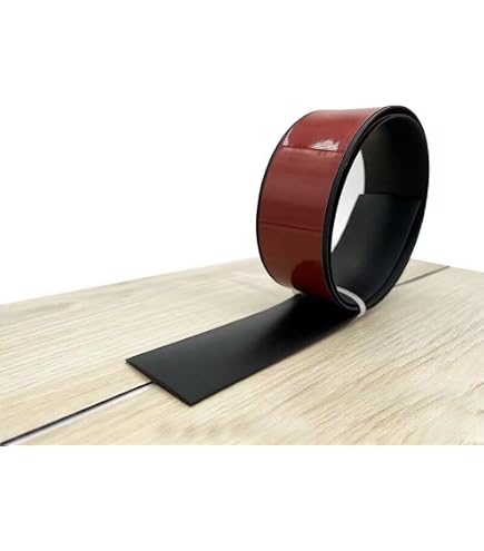 AnRui 2-Inch X 20FT Self-Adhesive Floor Transition Strip – Black PVC Laminate Edging Trim, Flat Divider For Carpet, Wood, Tile, Vinyl Flooring