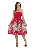 Martildo Fashion, Ladies Floral 3 in 1 Cotton Summer Dress, Red, Large (US 12-14)