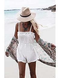 Kimono largo para dama, de gasa, con estampado floral, para la playa, para verano, suelto