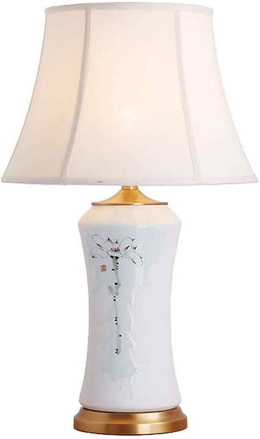 Zxctd Ceramic Table Lamp Large Hand Painted Living Room Bedroom Bedside Study Lamp Jane European Chinese Copper Table Lamp Amazon Co Uk Lighting