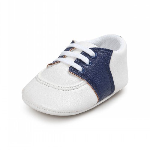 Fire Frog Baby Saddle Shoes for Boys Girl Infant Lace-up Sneakers Dark Blue 6-12 Months