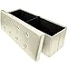 Sorbus Storage Bench Chest – Collapsible/Folding Bench Ottoman with Cover – Perfect Hope Chest, Pouffe Ottoman, Coffee Table, Seat, Foot Rest, and More – Contemporary Faux Leather, Large (Beige)