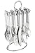 Double Dots White 20-Piece Flatware Set with Hanging Rack, Service for 4 (White)