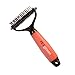 PetGroom, The Best Dematting Tool & Deshedding Comb - Professional Rake Double Row Teeth Brush for Dogs or Cats - Best in Removing of Undercoat, Mats, Knots and Tangled Hair | Soft Grip Handle