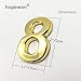 HopeWan Mailbox Numbers, 2 Inch Door Address Numbers Stickers for Apartment/Office/Home Room, Golden Shinny, Pack of 1 Set, 10 Pcs 3D numbers.(2