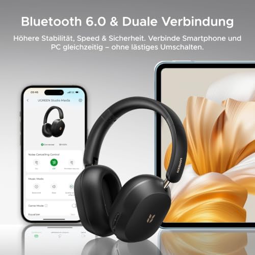 HiTune Max5s Bluetooth-Kopfhörer Over Ear mit -45 dB Hybrid-ANC