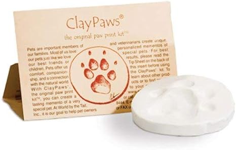 Amazon Com Claypaws Paw Print Kit White Clay Pet Memorial Products Pet Supplies