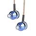i.VALUX Hybrid 10mm Dynamic Balanced Armature (BA) Dual-Driver in Ear Monitors IEMS Wood Noise-isolating HI-FI Headphones Headset,Red (Blue&Burlywood)