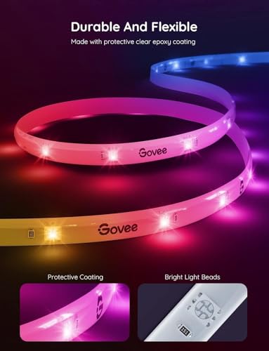 Govee RGBIC Alexa LED Strip Light, 5m Smart WiFi App Control, Alexa and Google Assistant Compatible, Music Sync LED Lights for Bedroom, Living Room [Energy Class G]