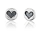 925 Sterling Silver Small Round Stamped Heart Stud Earrings