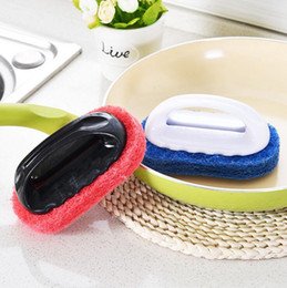 Kitchen sponge Pool brushes bathtub scrub brush kitchen scrub sponges bathroom scrubber shower brush cleaning Handle Sponge Cleaning Set of 2 - Thumbnail 7