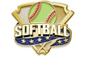 CROWN AWARDS Softball Pin - 1.25" Softball Glitter Enamel Lapel Pin Prime