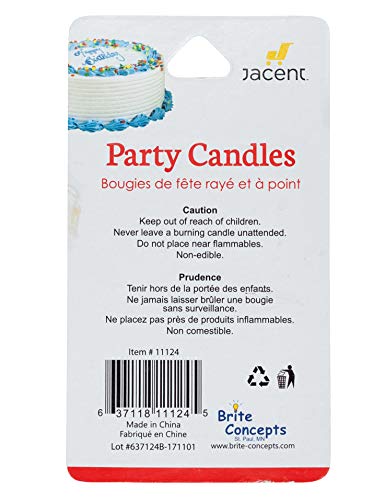 Jacent Fun Polka Dot and Striped Multicolored Birthday Candles, 18 Count per Pack - 1 Pack - Thumbnail 2