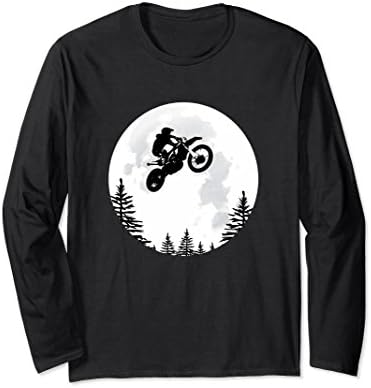 Unisex Flying MOTOCROSS DIRTBIKE Over the Moon t-shirt for boys men 2XL Black