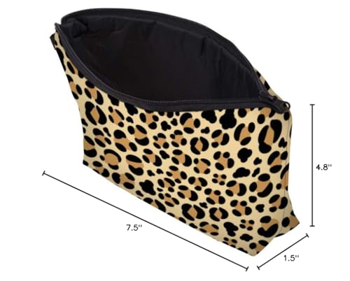 Aiphamy Cute Travel Makeup Bag Cosmetic Bag Small Pouch Gift for Women (Small Leopard)