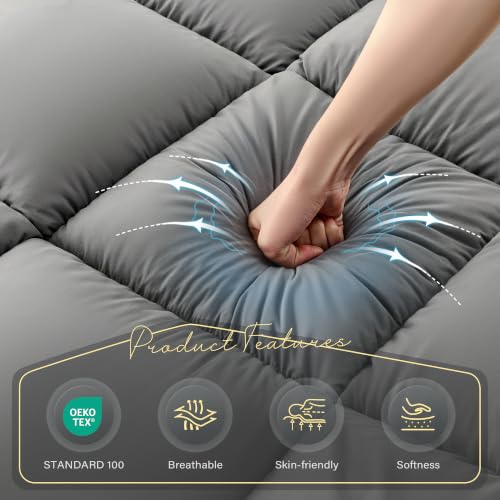 DOWNSTORIA Japanese Floor Mattress, Foldable Futon Mattress Tatami Mat with Handles, Portable Roll Up Tatami Sleeping Mat, Guest & Camping Floor Bed for Adults, Twin Size, Grey(39x80)