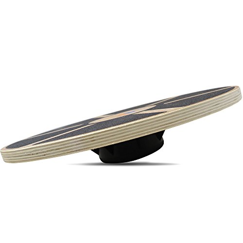 UNIQBEST Wooden Wobble Balance Board Platform For Physical Therapy Training - Exercise Equipment Stability Balancing Trainer-for Men Women - Thumbnail 4