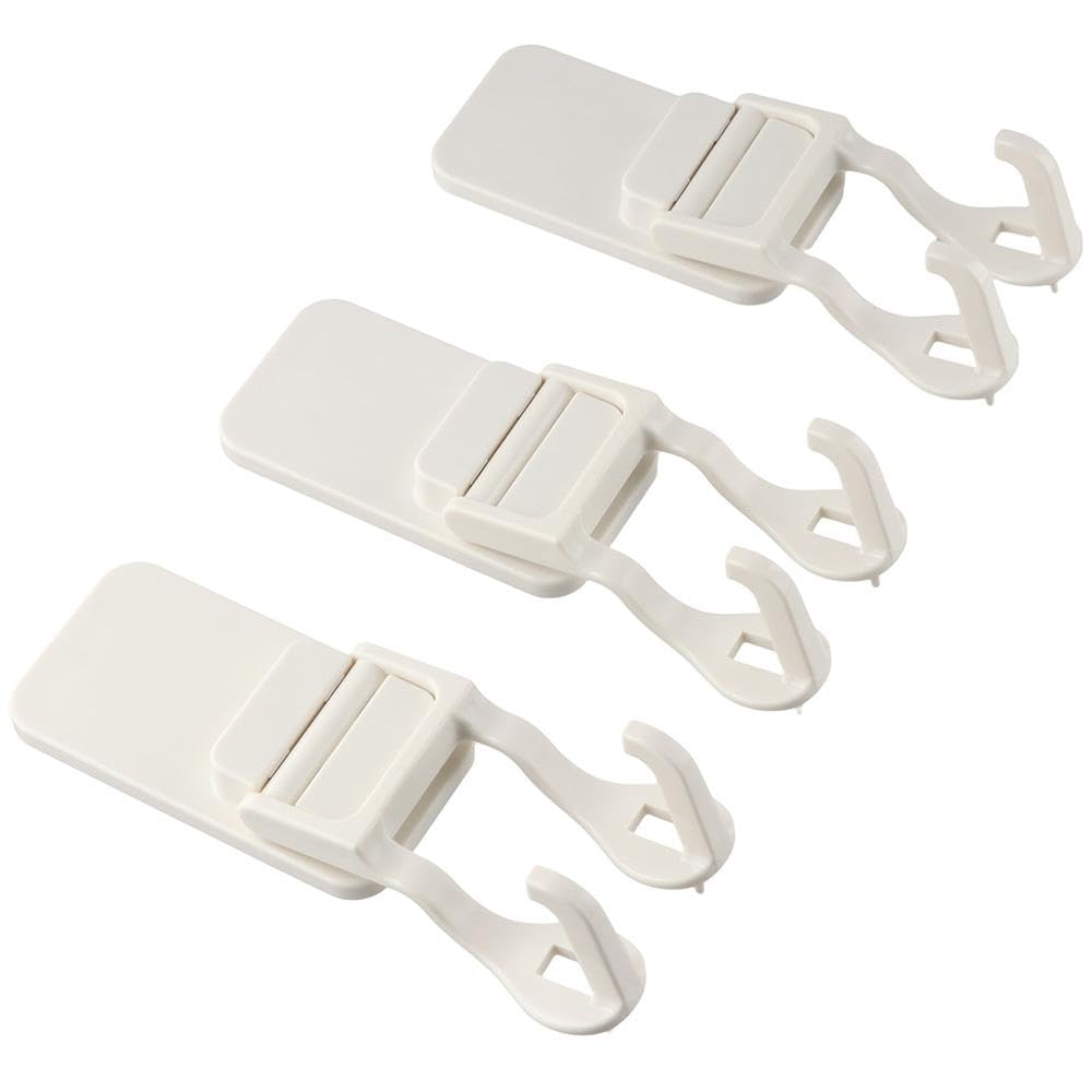 Upluckey Mop Hook 3Pcs Plastic Seamless Multifunction Mop Clip Punch-Free Double Hook Bathroom Rack