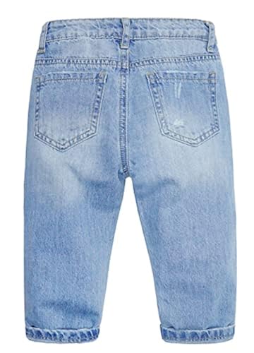 KIDSCOOL SPACE Baby Girl Boy Jeans,Soft Ripped Denim Elastic Band