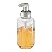 InterDesign Duo Foaming Soap Dispenser Pump for Kitchen or Bathroom Countertops, Clear/Brushed Nickel