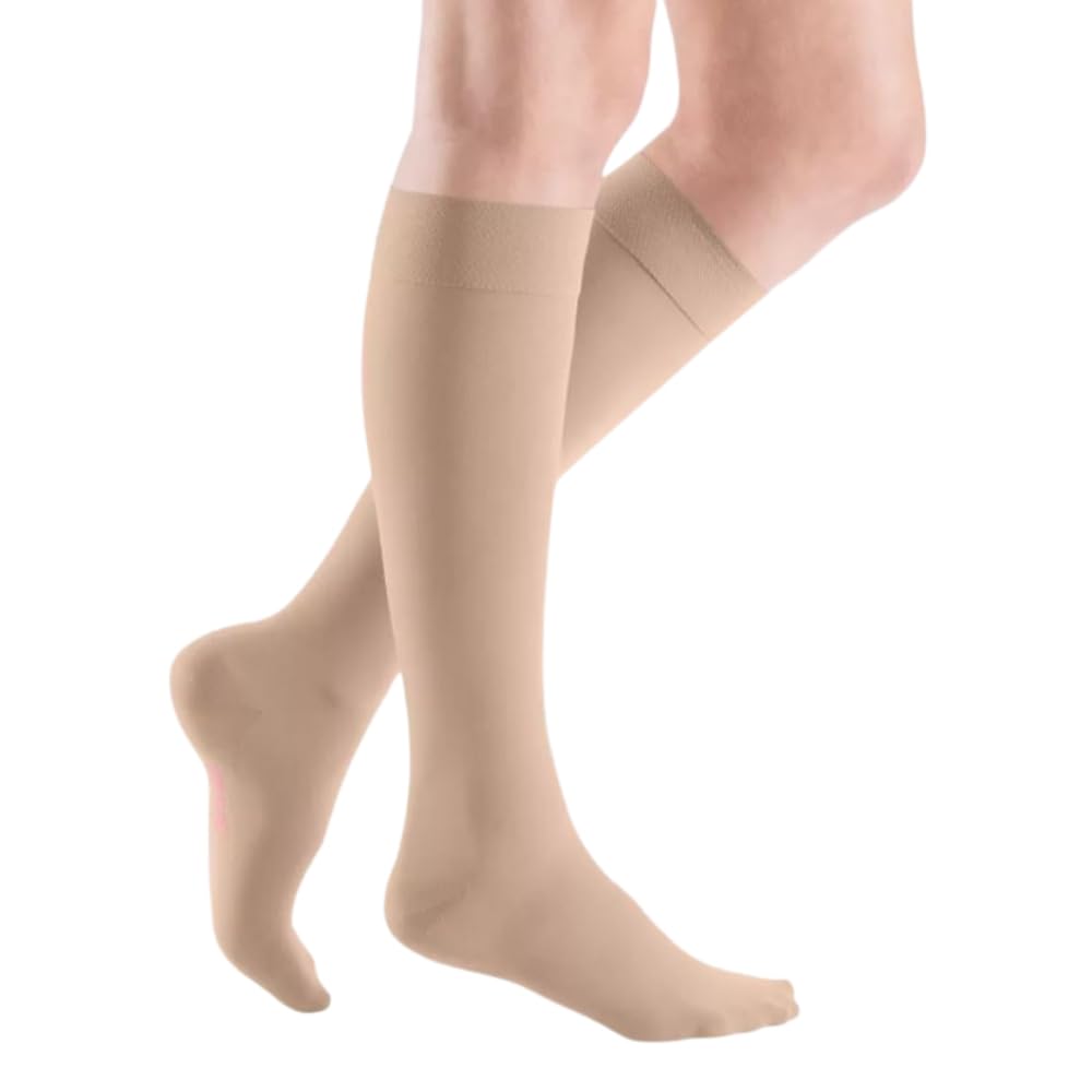 mediven Elegance CCL2 Below Knee Closed Toe Compression Stockings Beige Standard Length Size 7