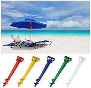 Screw In Parasol Base Ground Anchor Spike Stand Beach Garden Umbrella Holder Adjustable Patio Stand Assorted Colours Amazon Co Uk Garden Outdoors