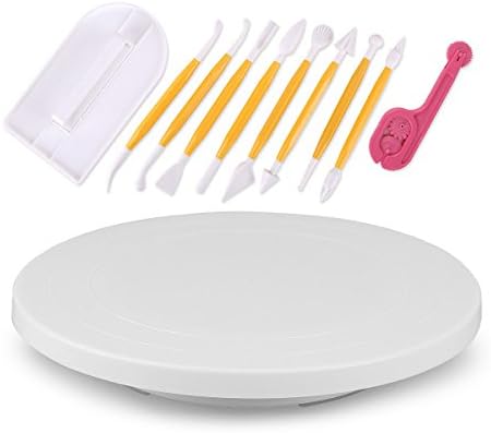 Professional Cake Tool Sets (11pcs) Sugarcraft Decorating Fondant Rolling Pin Modelling Smoothing Icing Smoother Kit Cake Stand Plastic Kitchen # B 185