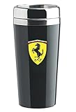 Ferrari Black Stainless Steel Travel Mug w/ Shield Logo