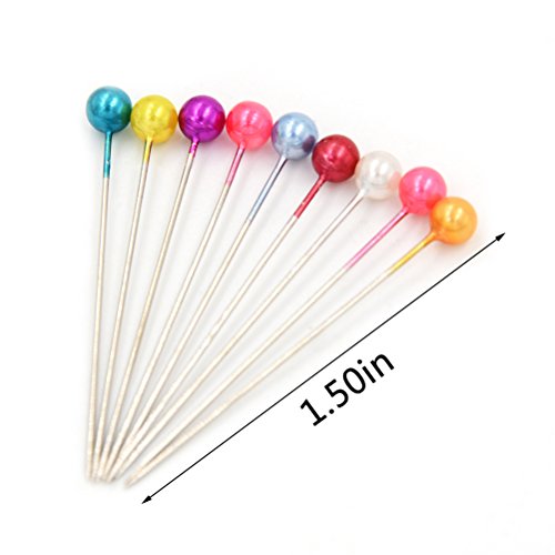7thLake 100 Pieces colorful pearl head pins in one clear box, 2 pack in one package - Thumbnail 3