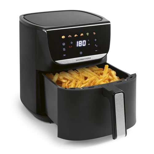 GOURMETmaxx AirGenius Heißluftfritteuse - 5,5 L Airfryer | Fritteuse mit 7 Programmen | Minibackofen - Fettarmes & Leckeres für 3–5 Personen | Heißluf