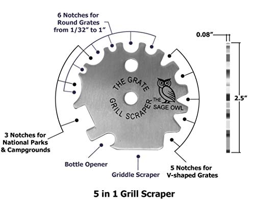 Sturdy Stainless Steel Grill Cleaner - Avoid Dangerous BBQ Grill Brushes with This Cleaning Tool - The Grate Grill Scraper - Thumbnail 4