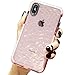 DHCHO iPhone Xs Max Case,Crystal Clear Slim Diamond Pattern Soft TPU Anti-Scratch Shockproof Protective Cover for Women Girls Compatible with iPhone Xs Max 6.5 Inch(Pink)