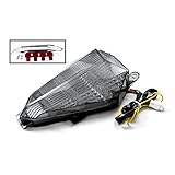 Krator 2006-2012 Yamaha YZF R6 LED TailLights Brake Tail Lights with Integrated Turn Signals Indicators Smoke Motorcycle