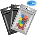 EAONE 200 Pcs Mylar Ziplock Bags, Resealable Bags for Packaging Coffee Bean Candy Food Storage Hanging Pouch (Black 3 x 4.7 Inch)