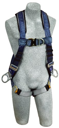 3M DBI-SALA ExoFit 1108602 Vest Style Harness, Front, Back and Side D-Rings, Loops For Belt, Quick-Connect Buckles, Large, Blue/Gray