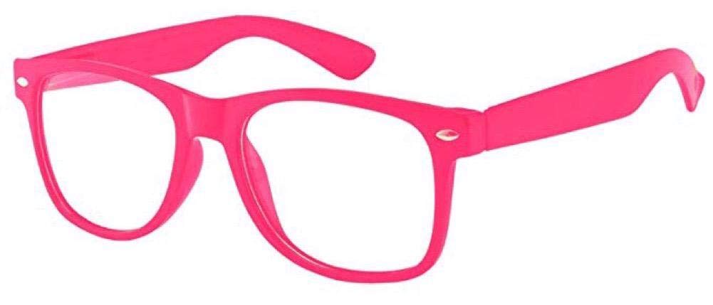 Boolavard Kids Nerd Glasses Clear Lens Geek Fake Eyeglasses for Girls Boys Eyewear Age 4-12 (Hot Pink)
