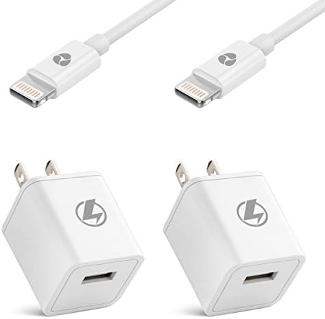AASAMA ™ Certified 8 Pin Lightning to USB Cable with 5W 1A Power Adapter (2 Pack)