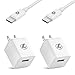 AASAMA ™ Certified 8 Pin Lightning to USB Cable with 5W 1A Power Adapter (2 Pack)