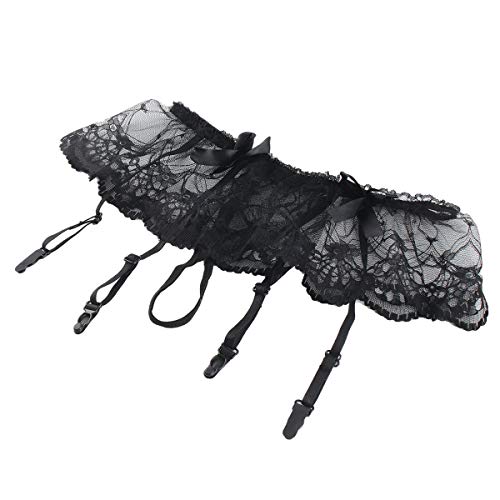 Greatangle-3-PezziSet-Donne-Sexy-Top-in-Pizzo-Velato-Calze-Autoreggenti-Reggicalze-Reggicalze-Set-di-Biancheria-Intima-Moda-e-Chic-Nero