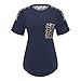 Moilant Womens Leopard Pocket T Shirt Casual Loose Tunic Round Neck Tops Blouse Navythumb 3