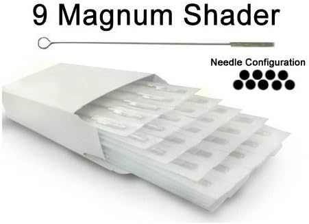 100 Pcs Tattoo Needles 5M1 7M1 9M1 11M1 13M1 15M1 Mag Single Magnum Shader Sterilized (9M1)