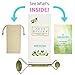 Jade Roller Massager for Face by Arimari - Depuffing 100% Natural Real Jade Roller Facial Massager Therapy - Face Eye Neck Beauty Tool - Double Sided Healing Slimming Rollers With Bag