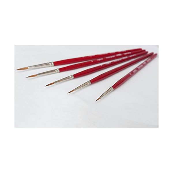 5 feine Rotmarderpinsel KÃ¼nstlerpinsel Rotmarder Pinsel Set Spitzpinsel GrÃ¶sse 0, 1, 2, 3 und 4 Pinselset fÃ¼r Aquarell Modellbau Ãl Acryl Detail – Bild 5