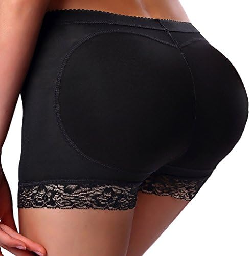 CeesyJuly Womens Lace Padded Butt Lifter Boy Shorts Hip Enhancer Shaper Panties