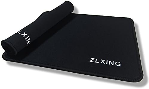 ZLXING Mouse pad, non-slip rubber base and velvet surface, gaming mouse pad, Suture the edge (97.9x 9.5 x 0.08in, black)