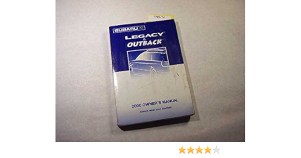 2000 Subaru Legacy Outback Owners Manual Subaru Amazon Com Books